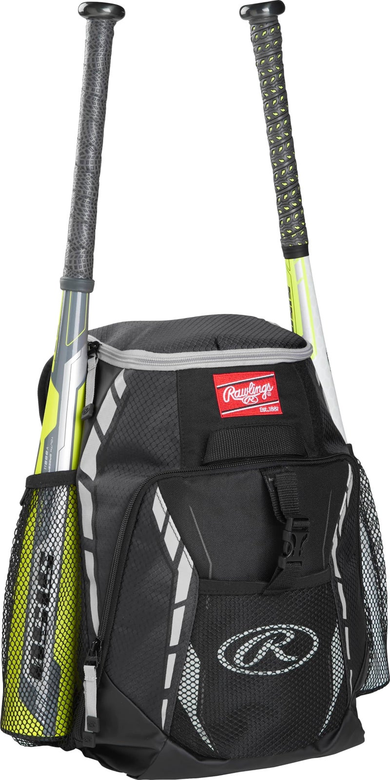 Rawlings | R400 Backpack Equipment Bag | Black (16" H x 12" L x 7.5" D ) - Image 2